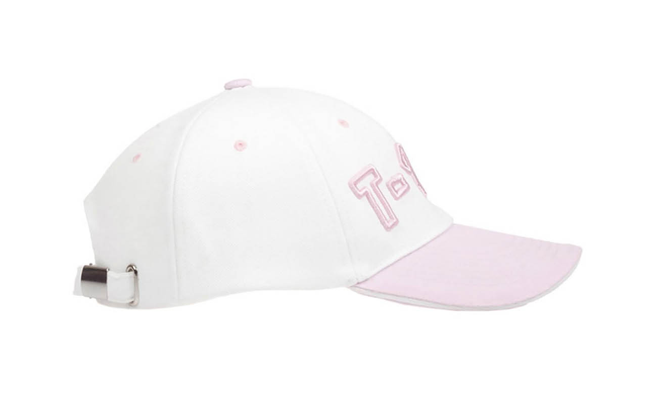 Casquettes T-150 Weiss-Rosa Seitlich Links
