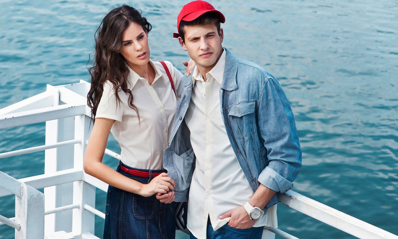Chemises homme et femme manches courtes ST-501 Beige Fashion