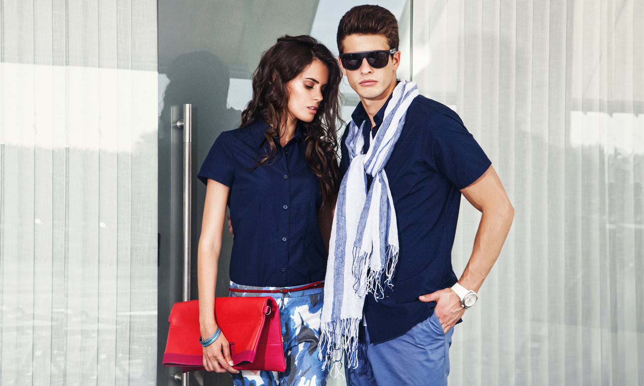 Chemises homme et femme manches courtes ST-501 Dunkelblau Fashion
