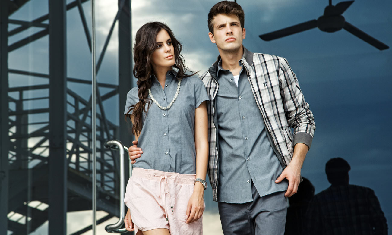 Chemises homme et femme manches courtes ST-501 Dunkelgrau Fashion