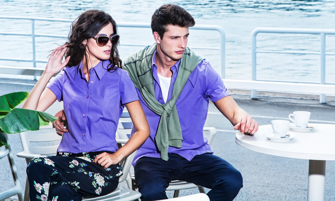 Chemises homme et femme manches courtes ST-501 Flieder Fashion