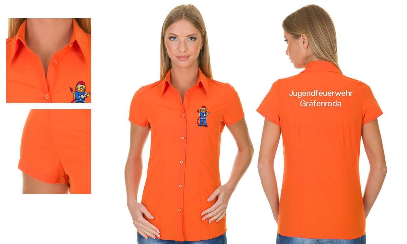 Chemises homme et femme manches courtes ST-501 Orange Damen