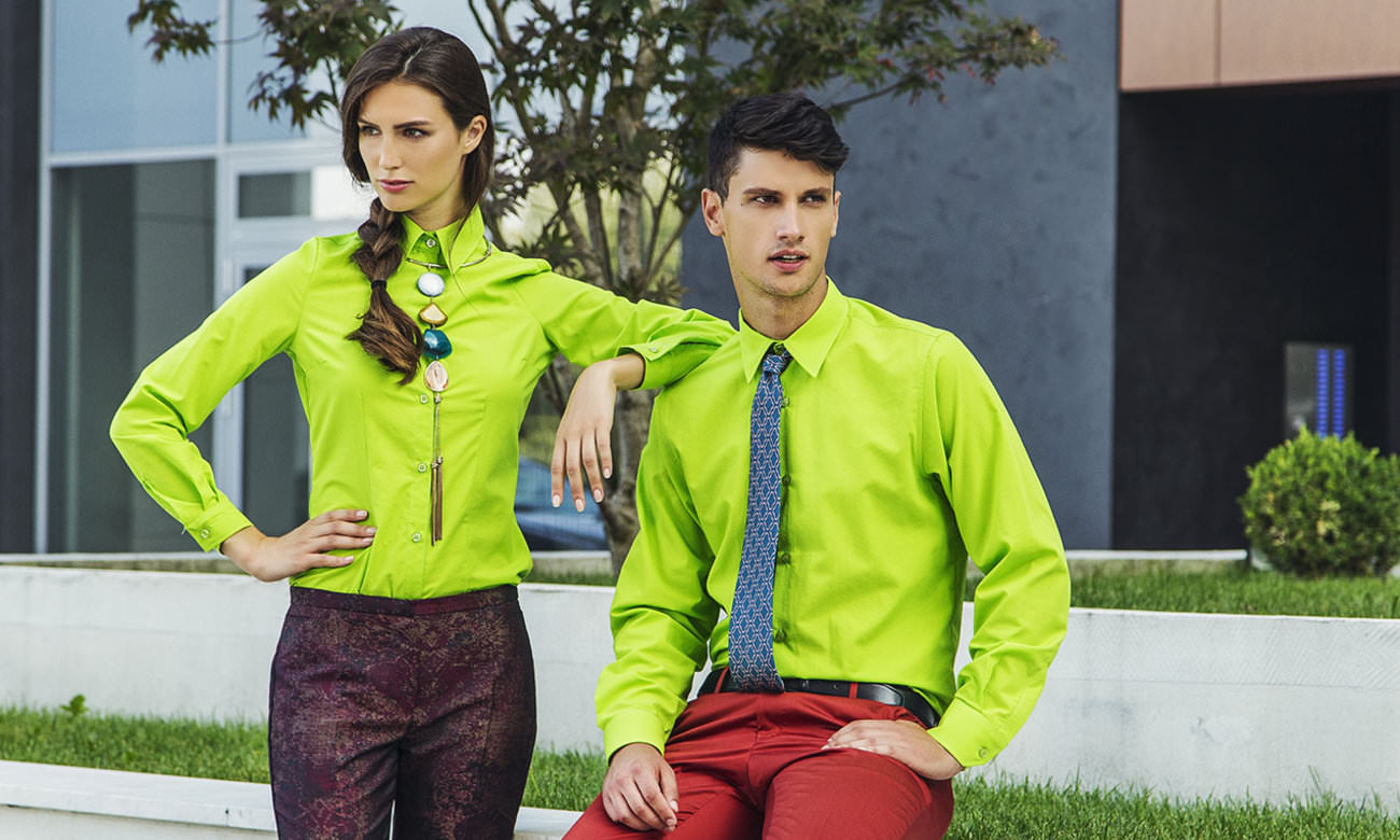 Chemises homme et femme manches longues ST-500-LA Apfelgrün Fashion