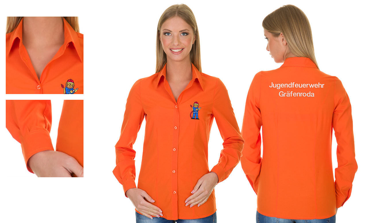 Chemises homme et femme manches longues ST-500-LA Orange Damen