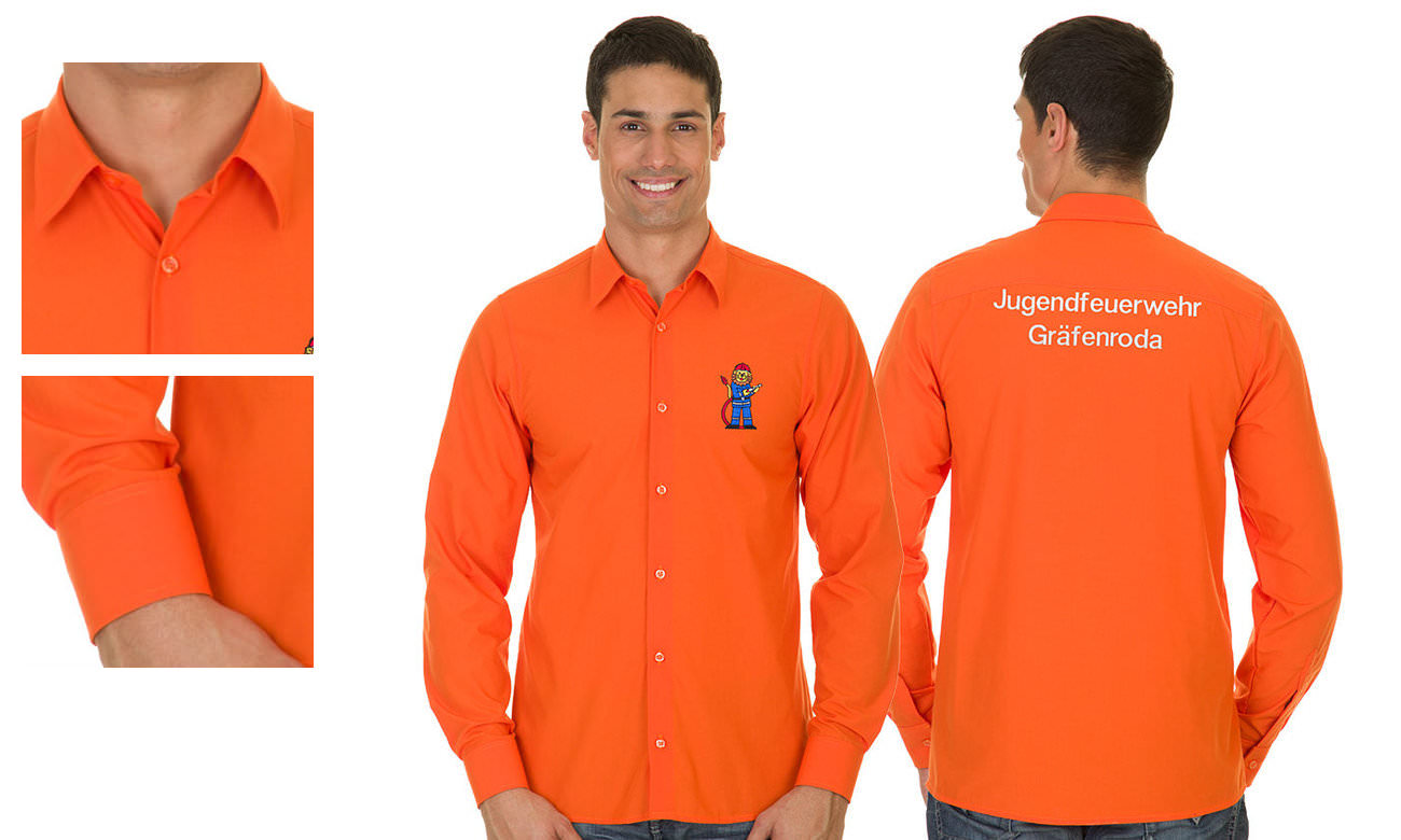 Chemises homme et femme manches longues ST-500-LA Orange Herren