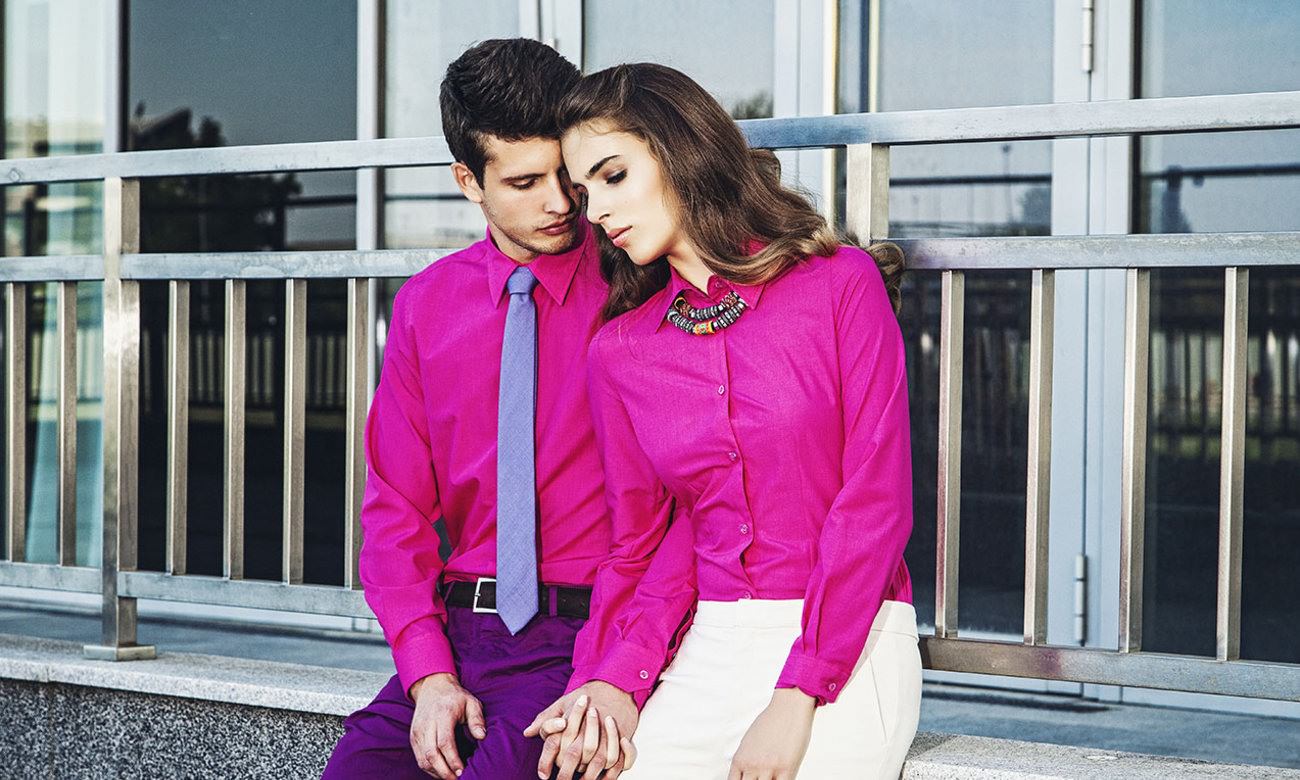 Chemises homme et femme manches longues ST-500-LA Pink Fashion