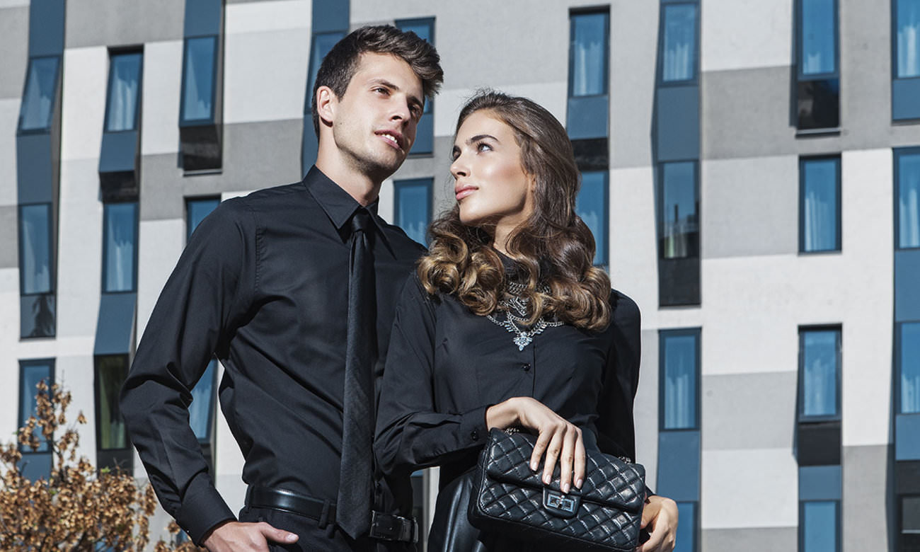 Chemises homme et femme manches longues ST-500-LA Schwarz Fashion