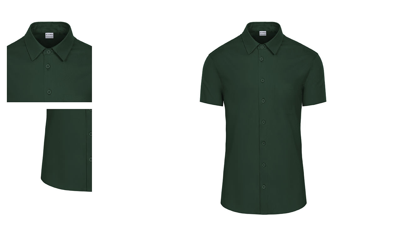 Chemises stretch manches courtes ST-521 Vert fonce Femme