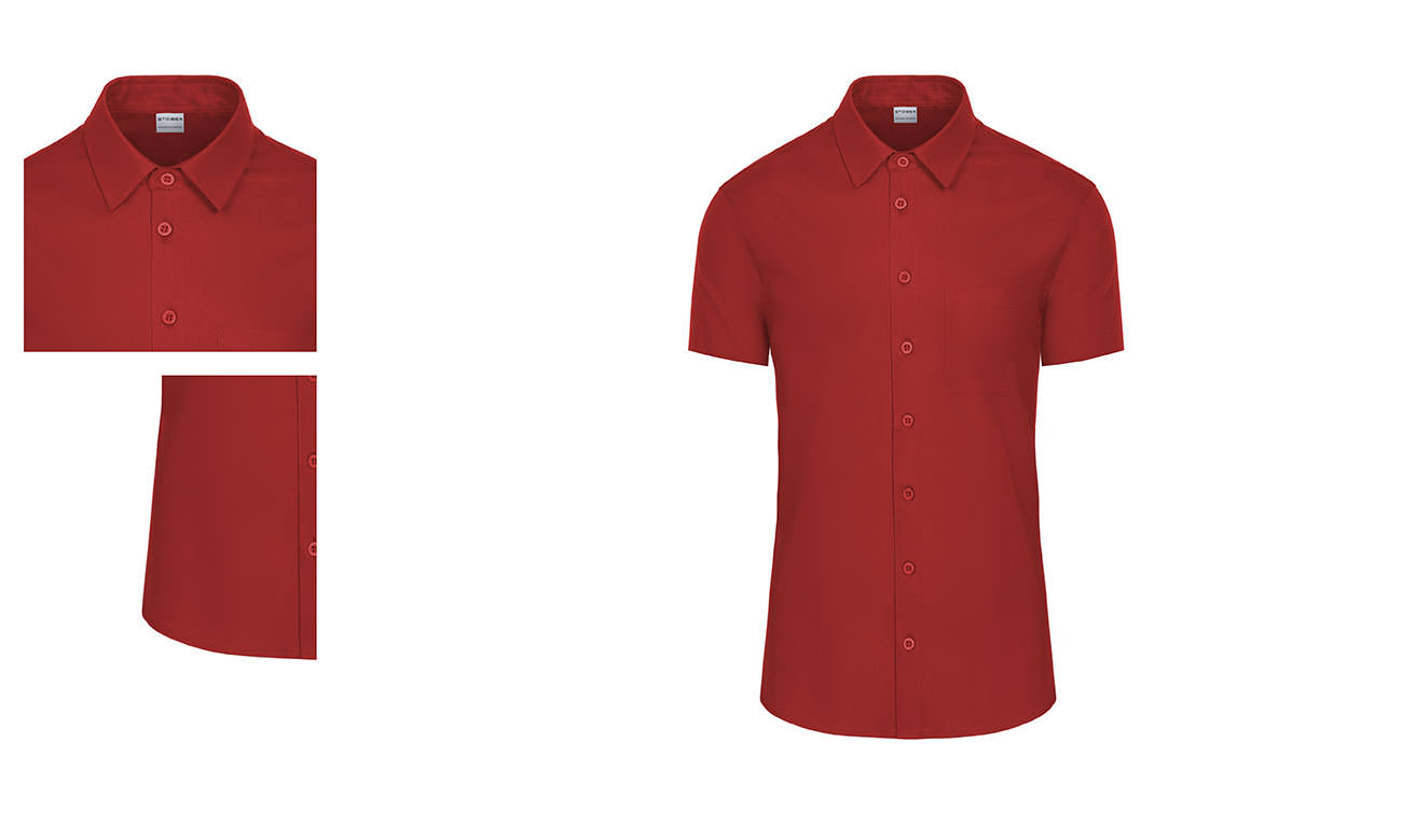 Chemises stretch manches courtes ST-521 Rouge Femme