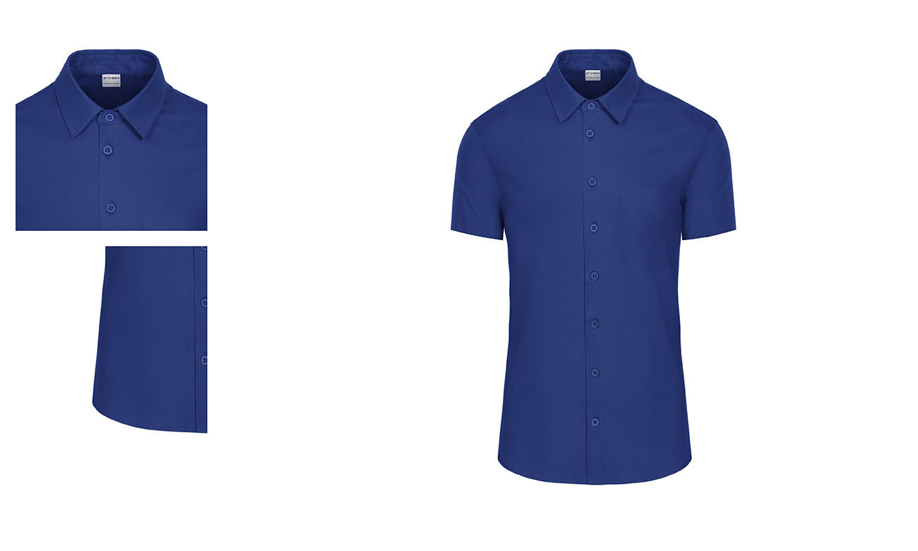 Chemises stretch manches courtes ST-521 Bleu roi Femme