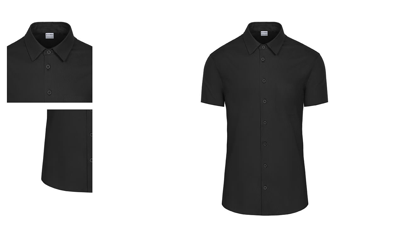Chemises stretch manches courtes ST-521 Noir Femme