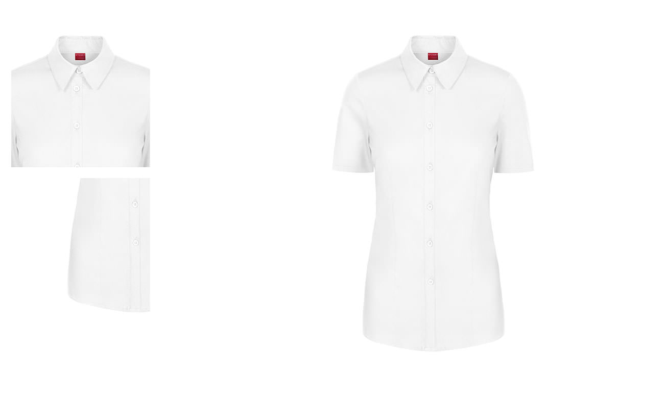 Chemises stretch manches courtes ST-521 Blanc Homme