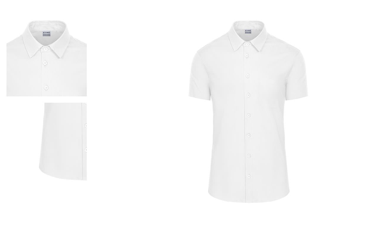 Chemises stretch manches courtes ST-521 Blanc Femme