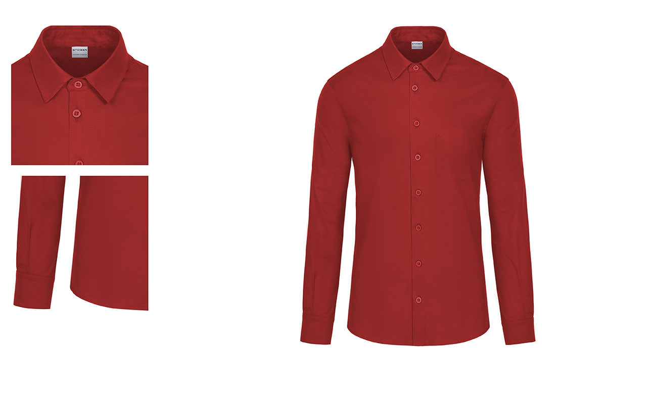 Chemises stretch manches longues ST-520 Rouge Femme