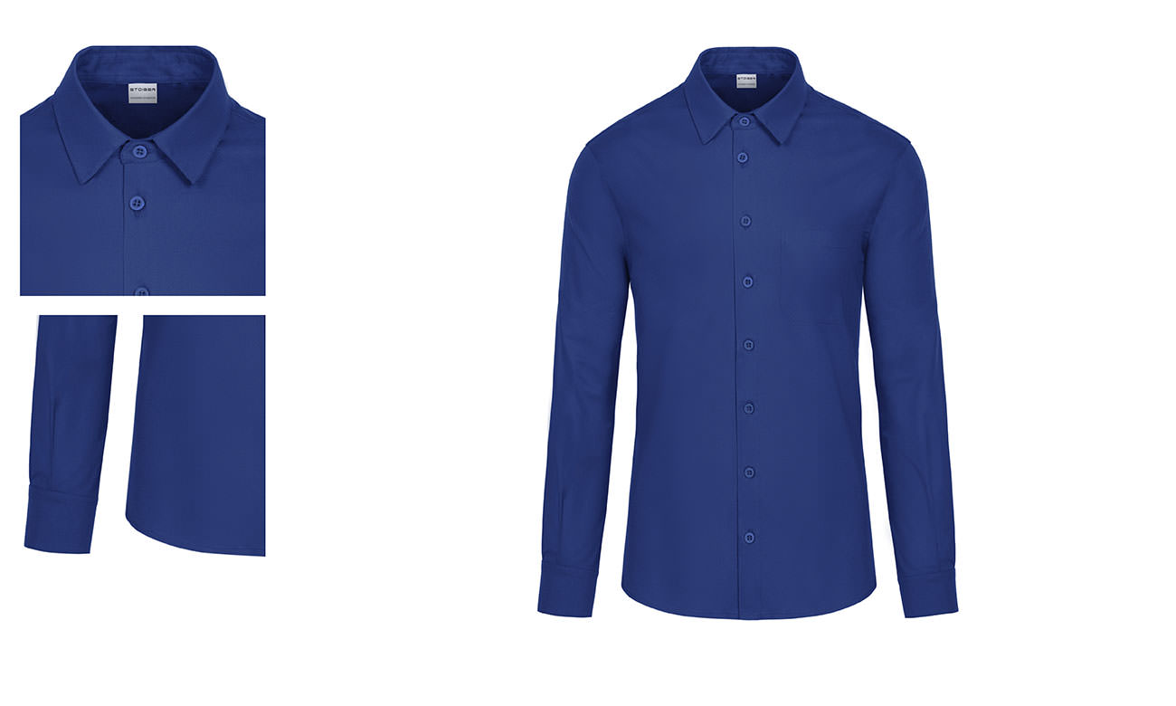 Chemises stretch manches longues ST-520 Bleu roi Femme