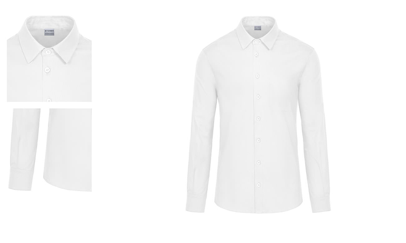 Chemises stretch manches longues ST-520 Blanc Femme
