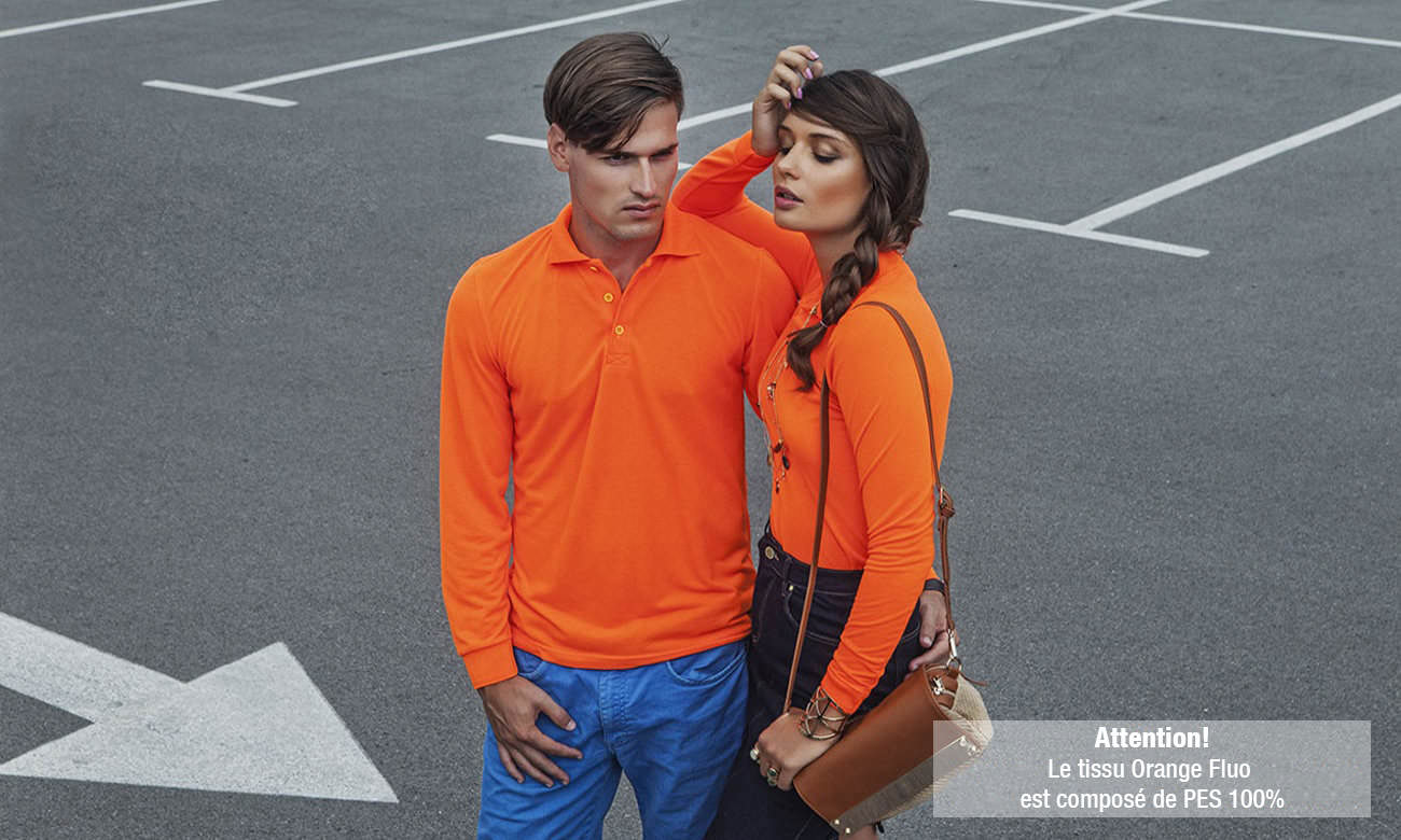 Polos manches longues standard ST-201-LA Neon Orange Fashion