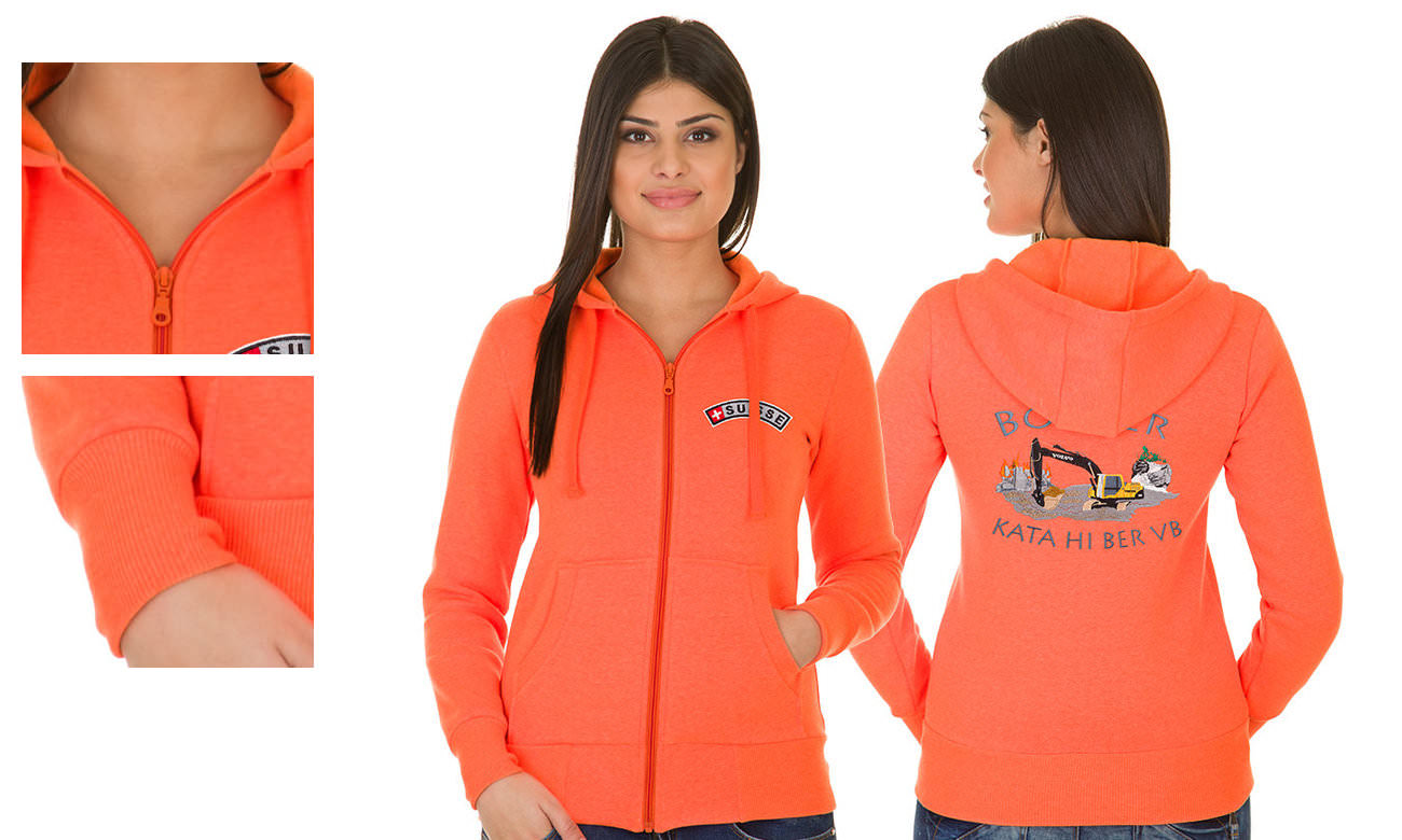 Sweats zippés à capuche standard ST-320 Neon Orange Damen