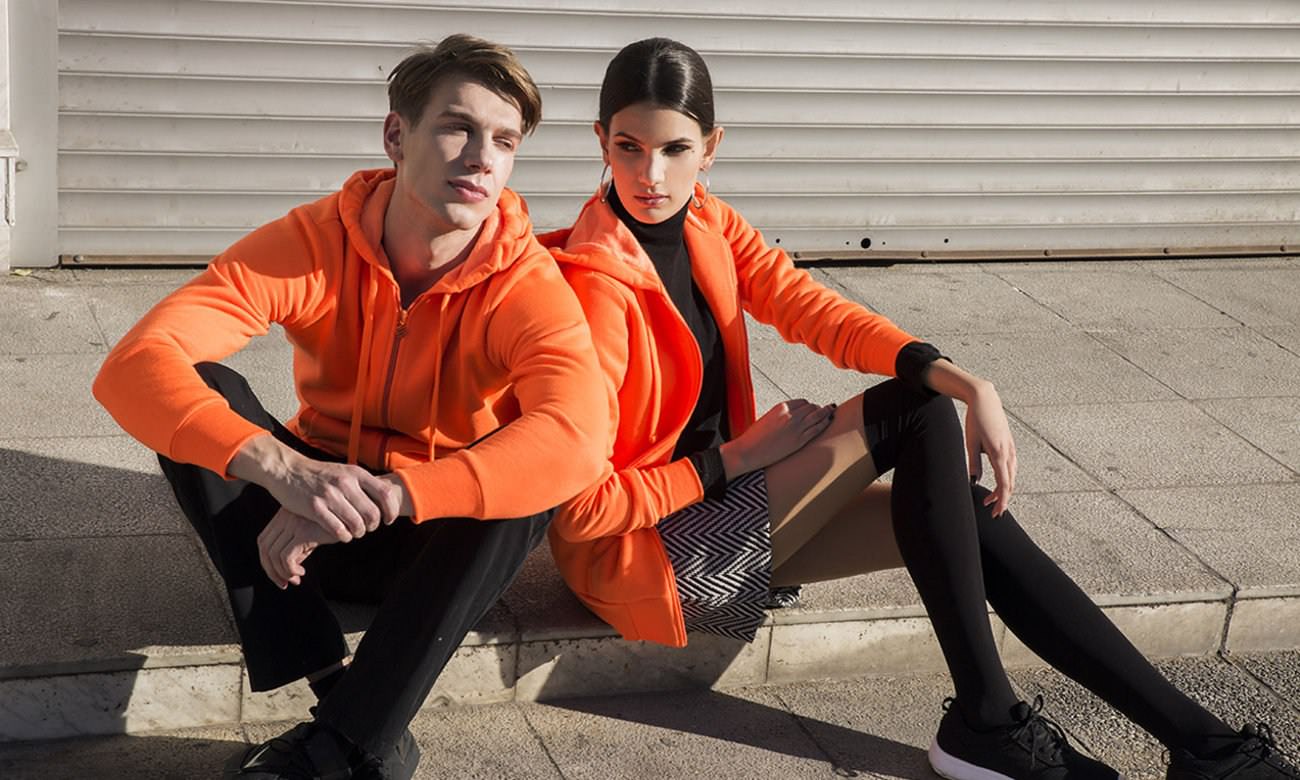Sweats zippés à capuche standard ST-320 Neon Orange Fashion