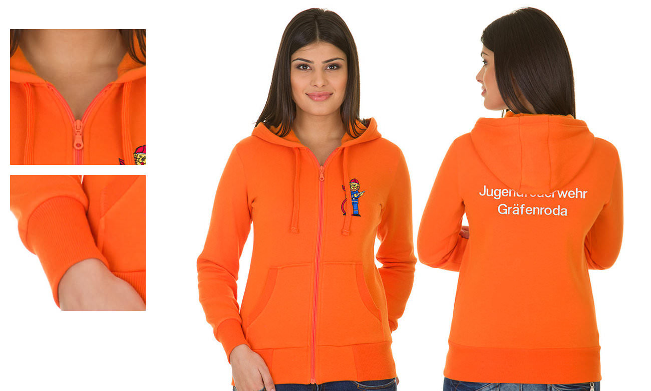 Sweats zippés à capuche standard ST-320 Orange Damen