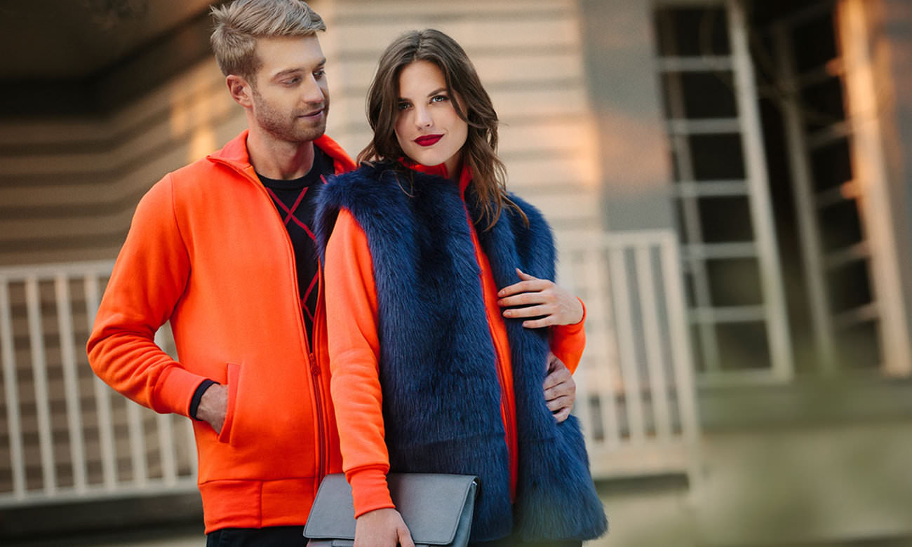 Sweats zippés standard Neon Orange Fashion