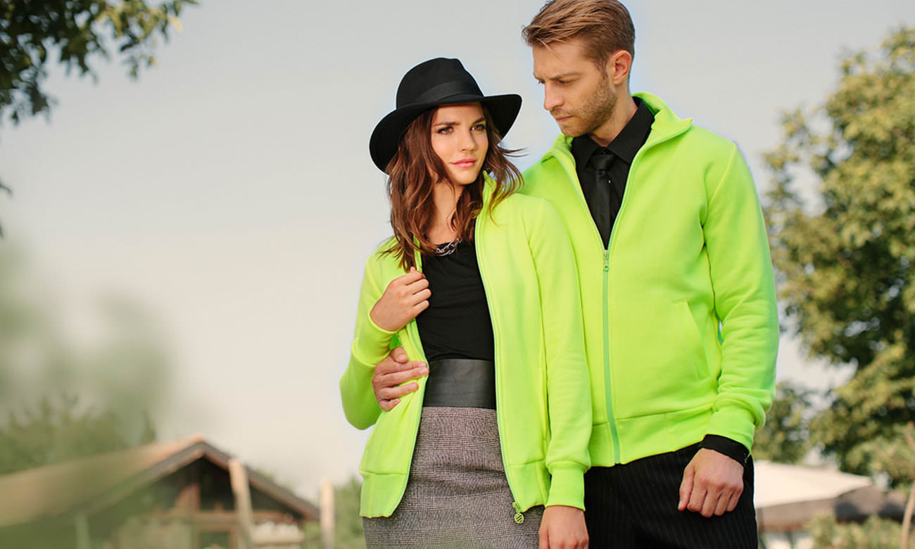 Sweats zippés standard Neongelb Fashion