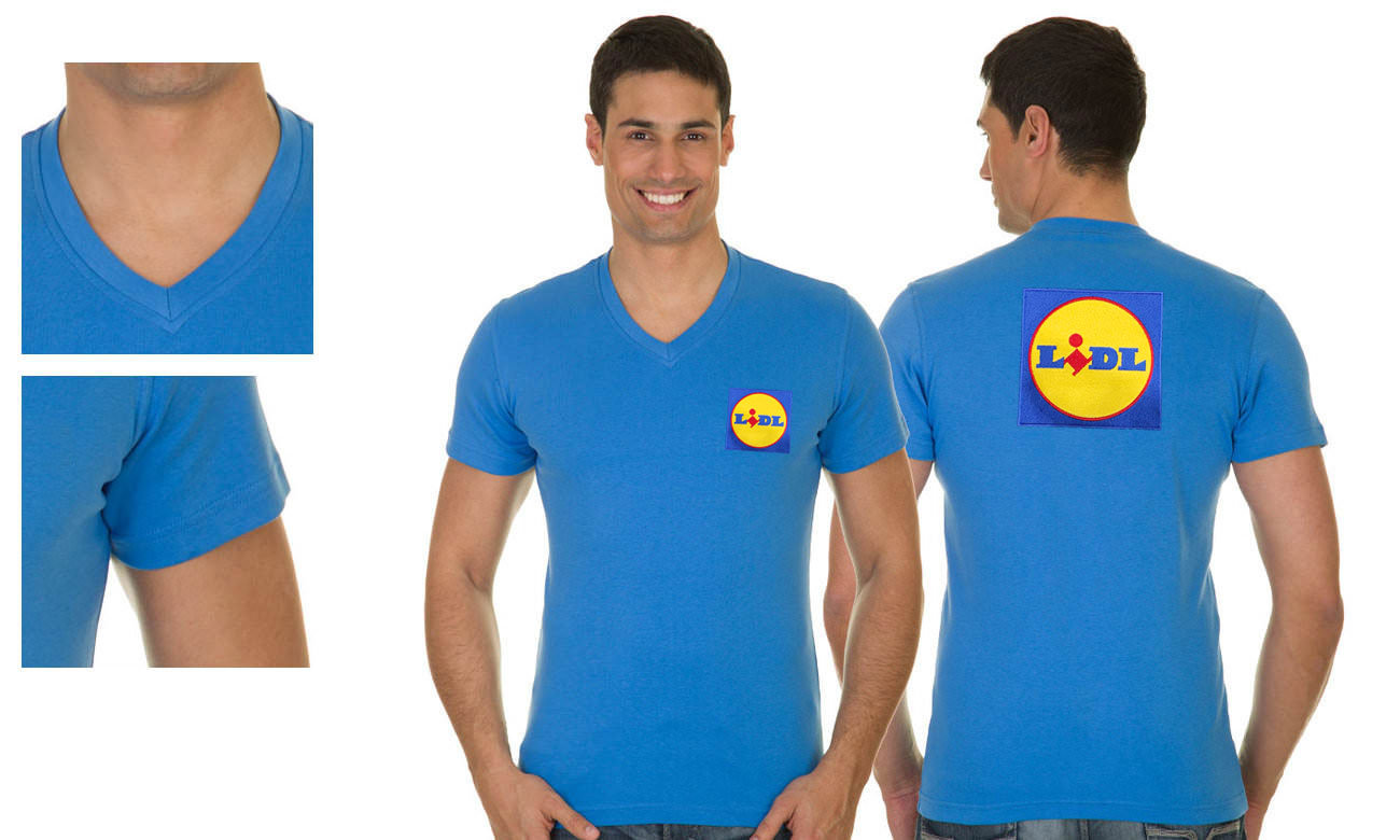T-shirts col v manches courtes ST-105 Azurblau Herren