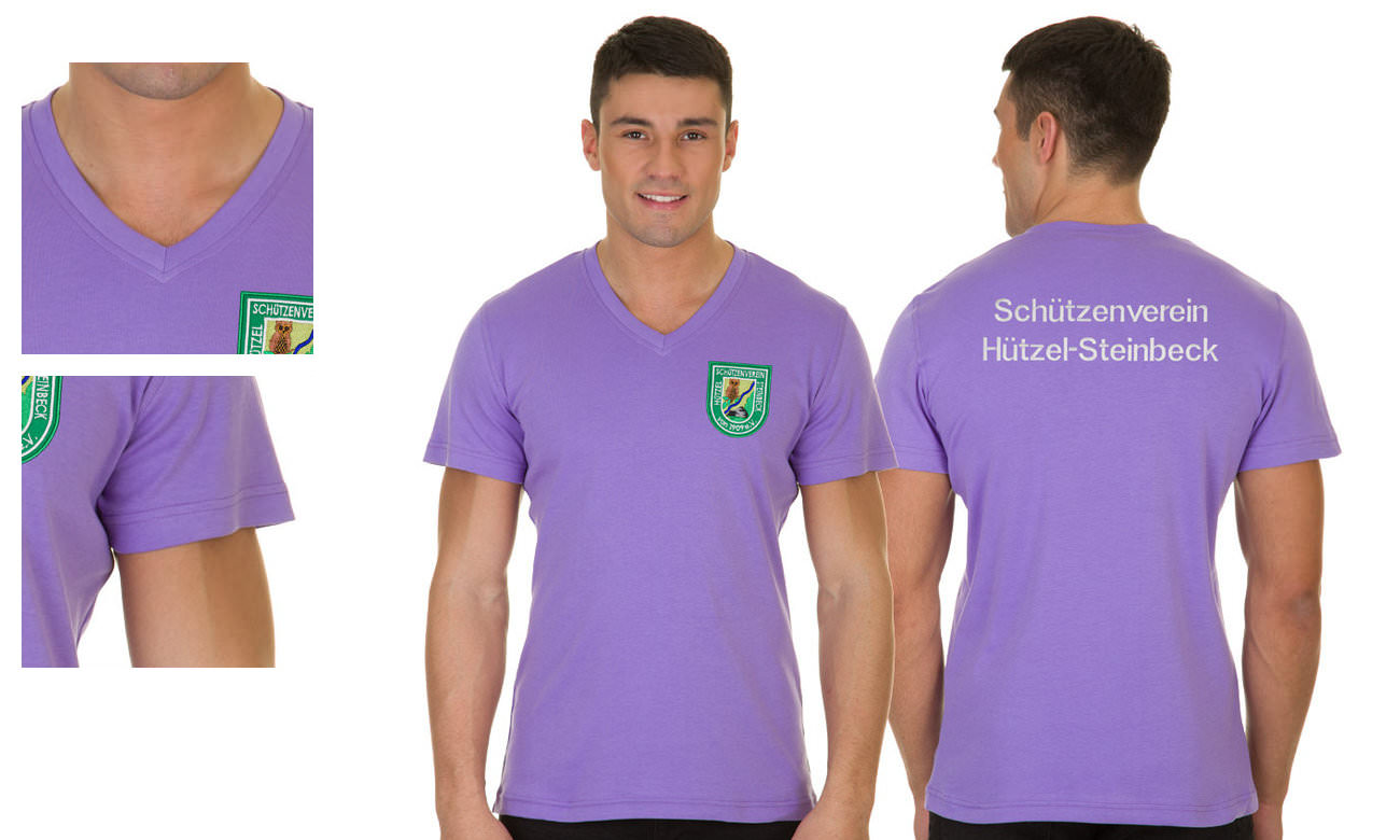 T-shirts col v manches courtes ST-105 Flieder Herren