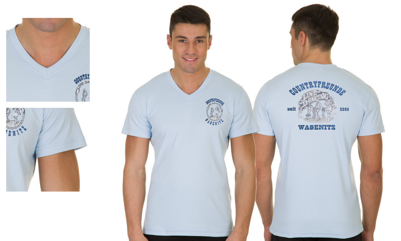 T-shirts col v manches courtes ST-105 Hellblau Herren