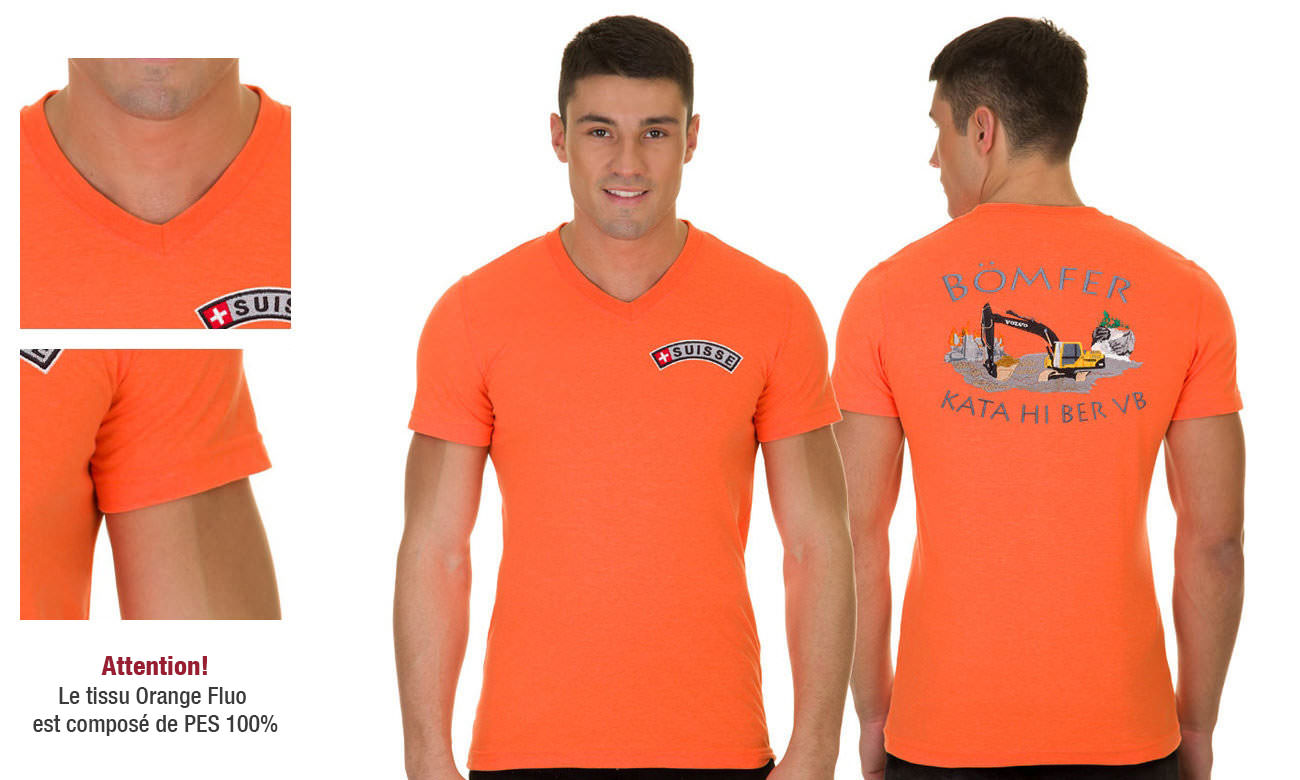T-shirts col v manches courtes ST-105 Neon Orange Herren