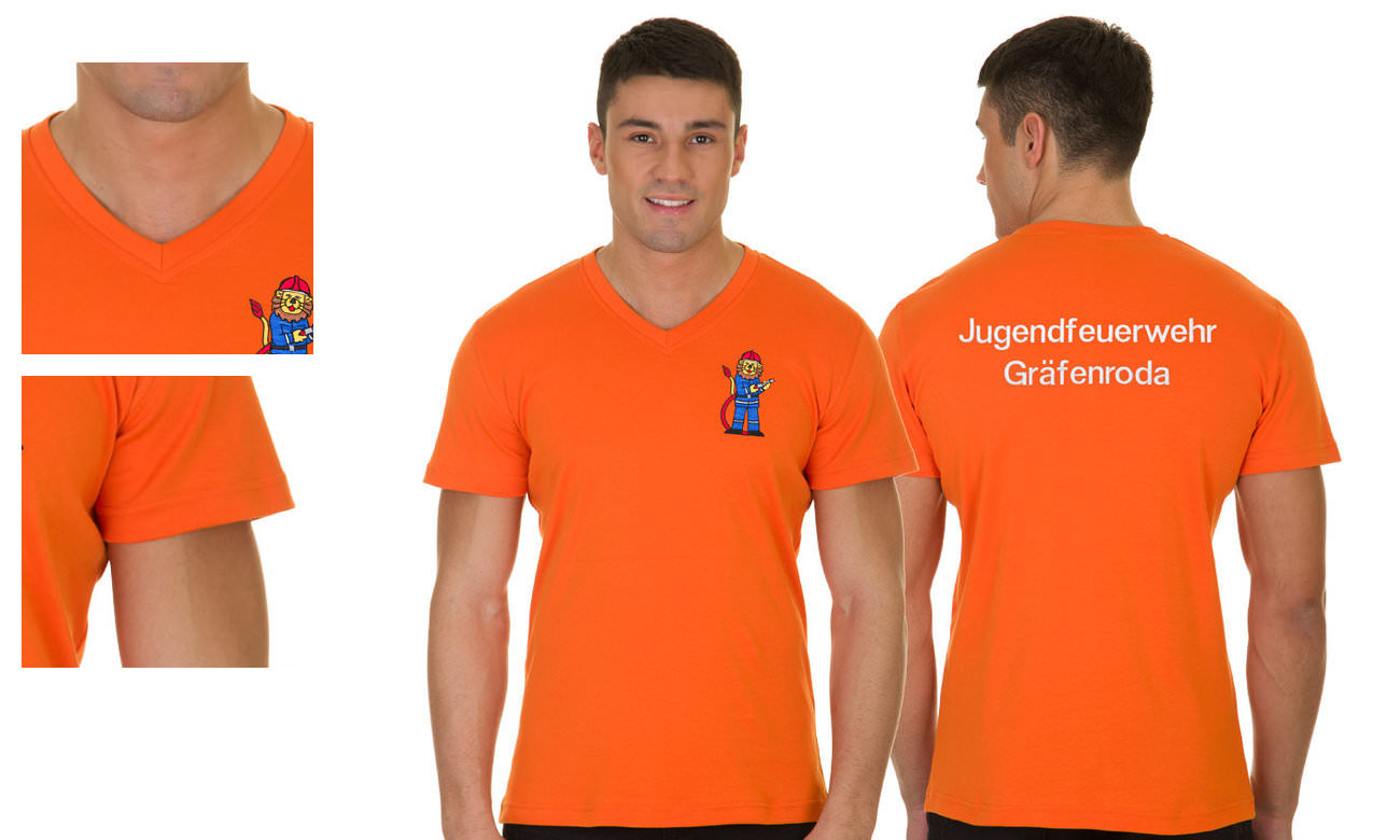T-shirts col v manches courtes ST-105 Orange Herren