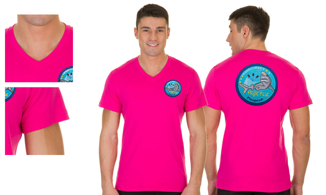 T-shirts col v manches courtes ST-105 Pink Herren