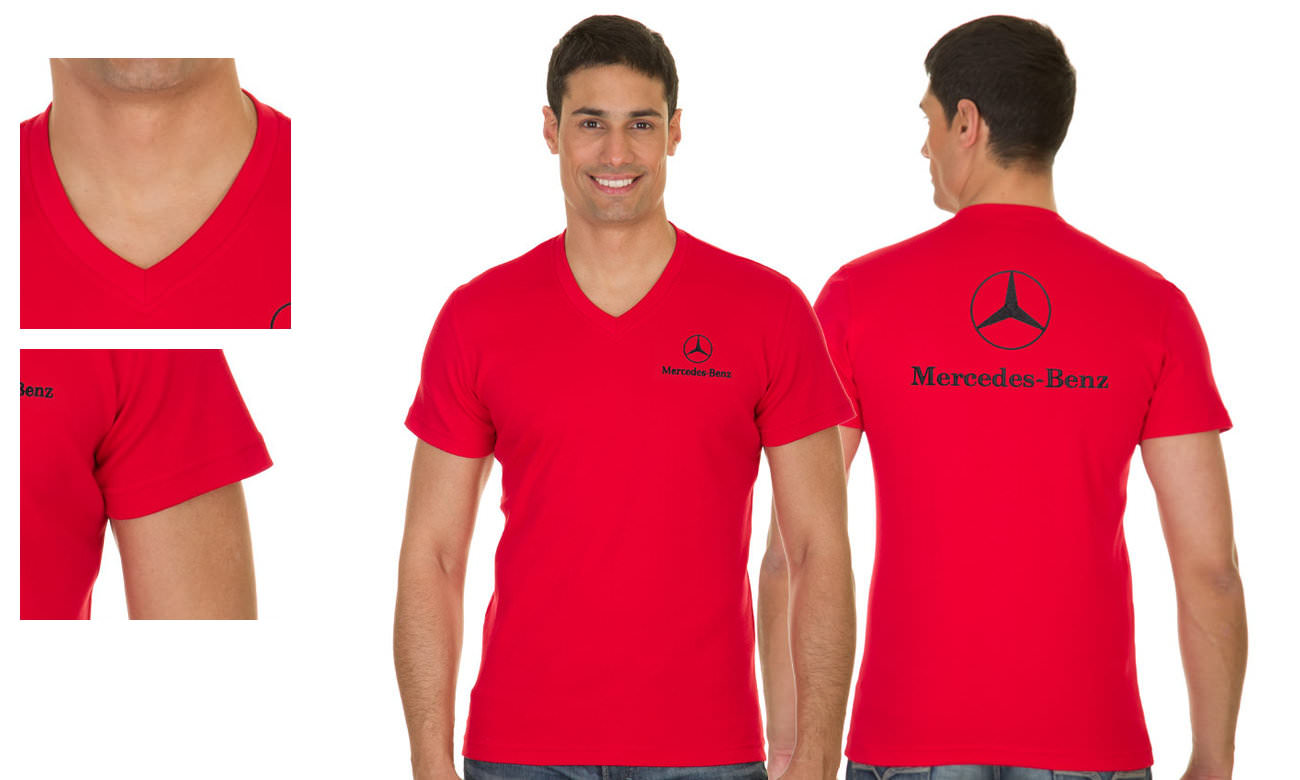 T-shirts col v manches courtes ST-105 Rot Herren