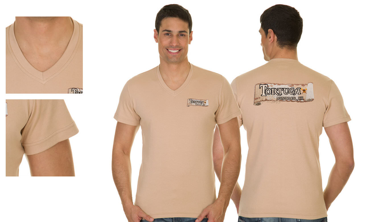 T-shirts col v manches courtes ST-105 Sand Herren