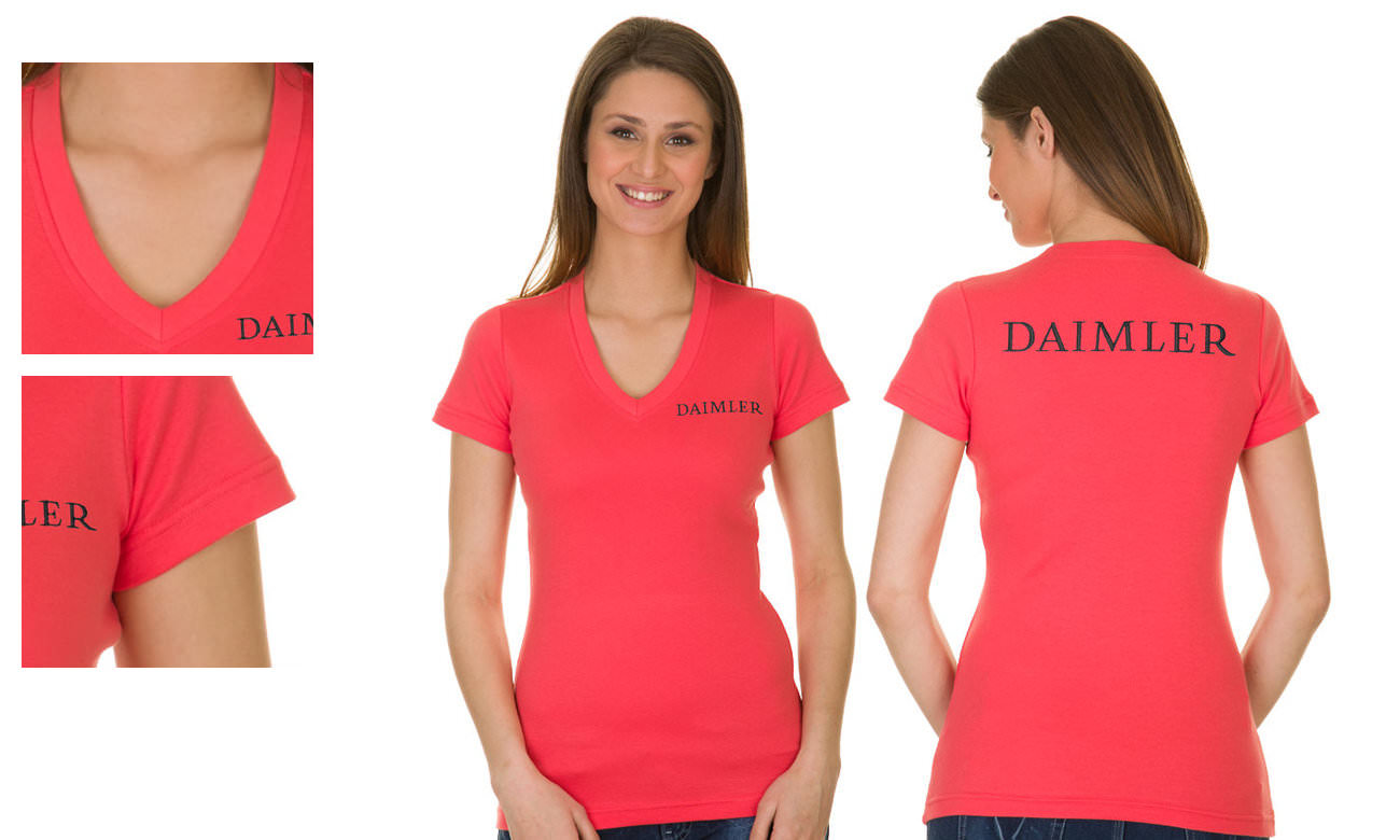 T-shirts col v manches courtes ST-105 Sunset Rot Damen