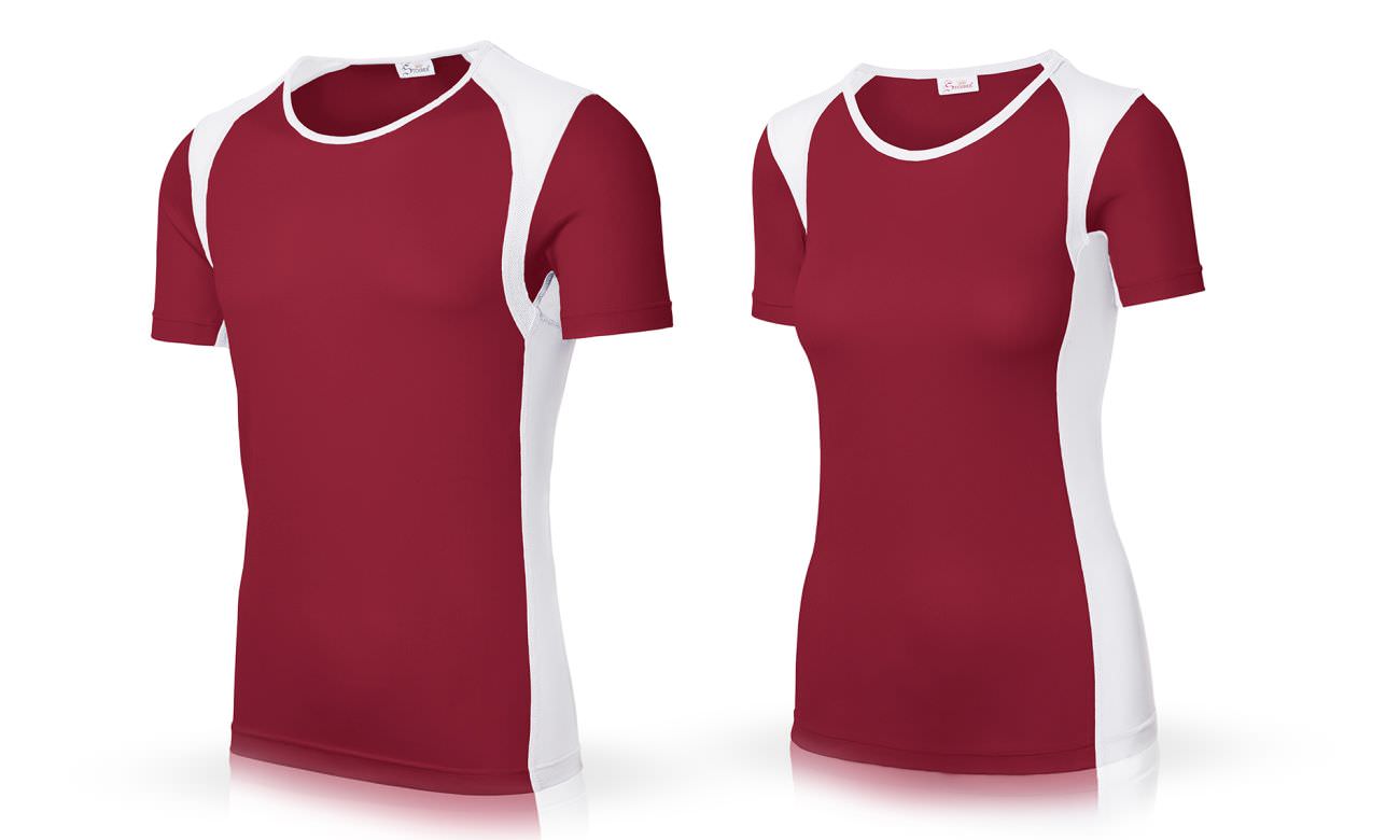 T-shirts de sport ST-140 Bordeaux-Weiss