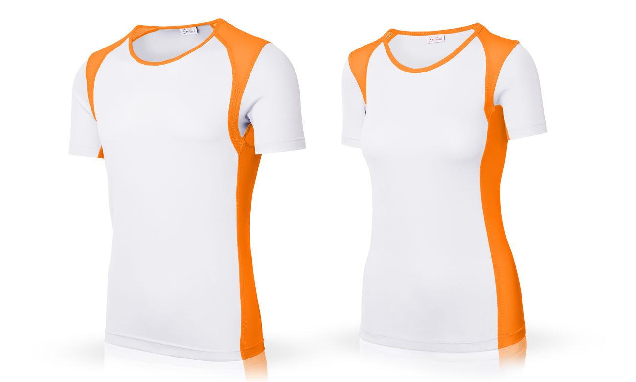 T-shirts de sport ST-140 Weiss-Orange