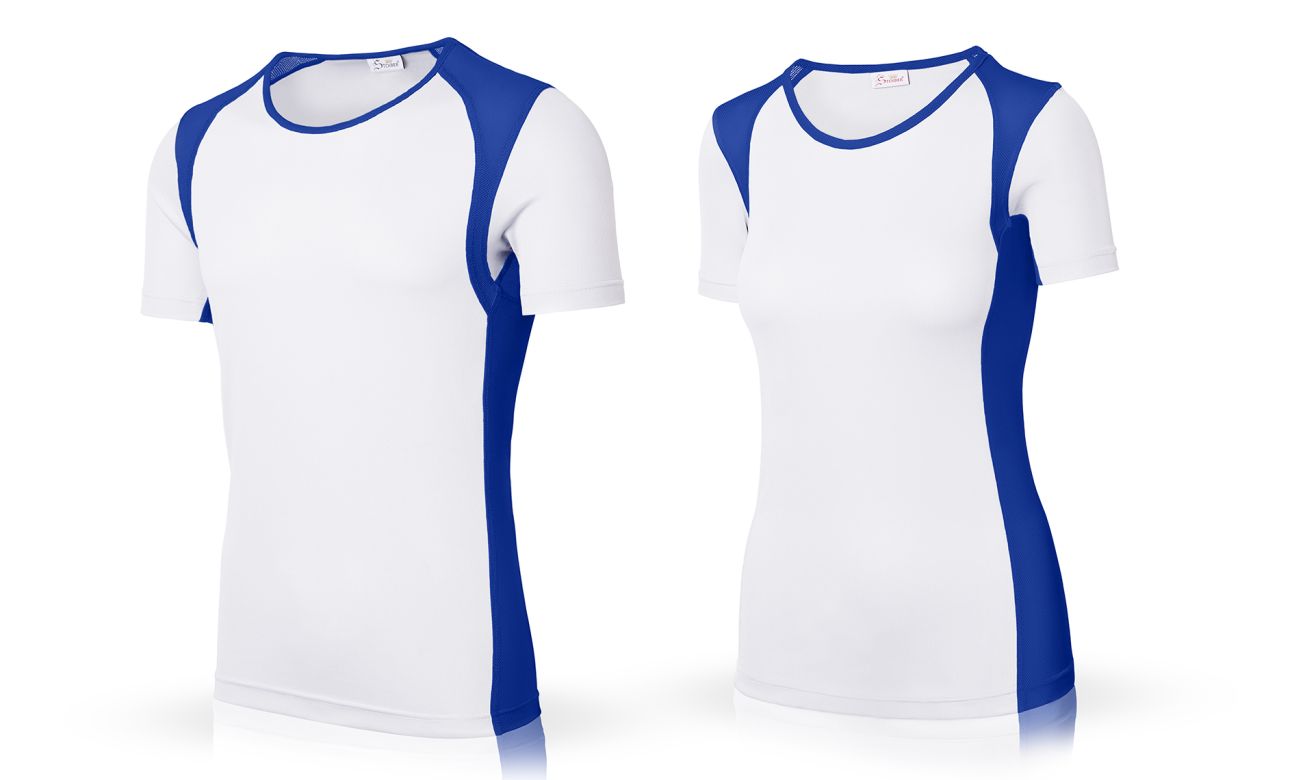 T-shirts de sport ST-140 Weiss-Royalblau