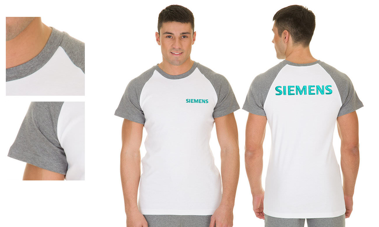 T-shirts raglan ST-110 Weiss-Anthrazit Herren