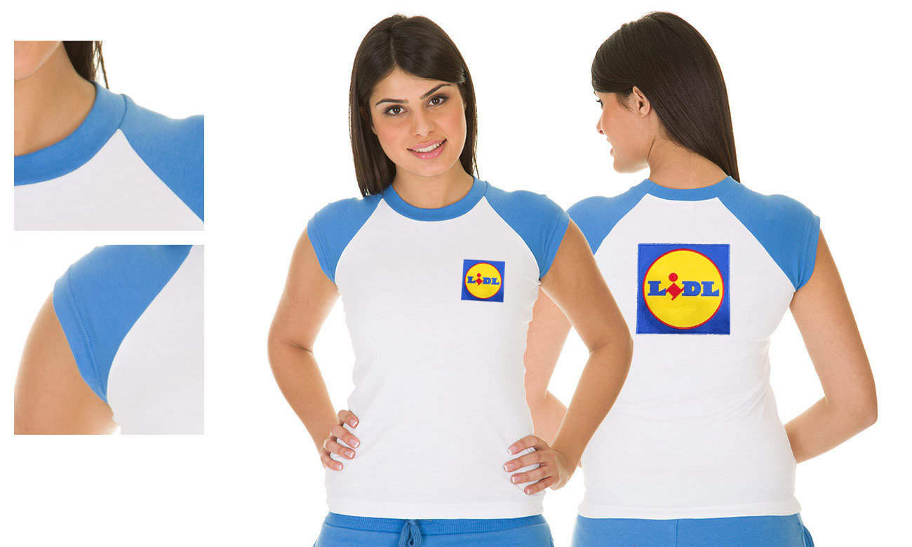 T-shirts raglan ST-110 Weiss-Azurblau Damen