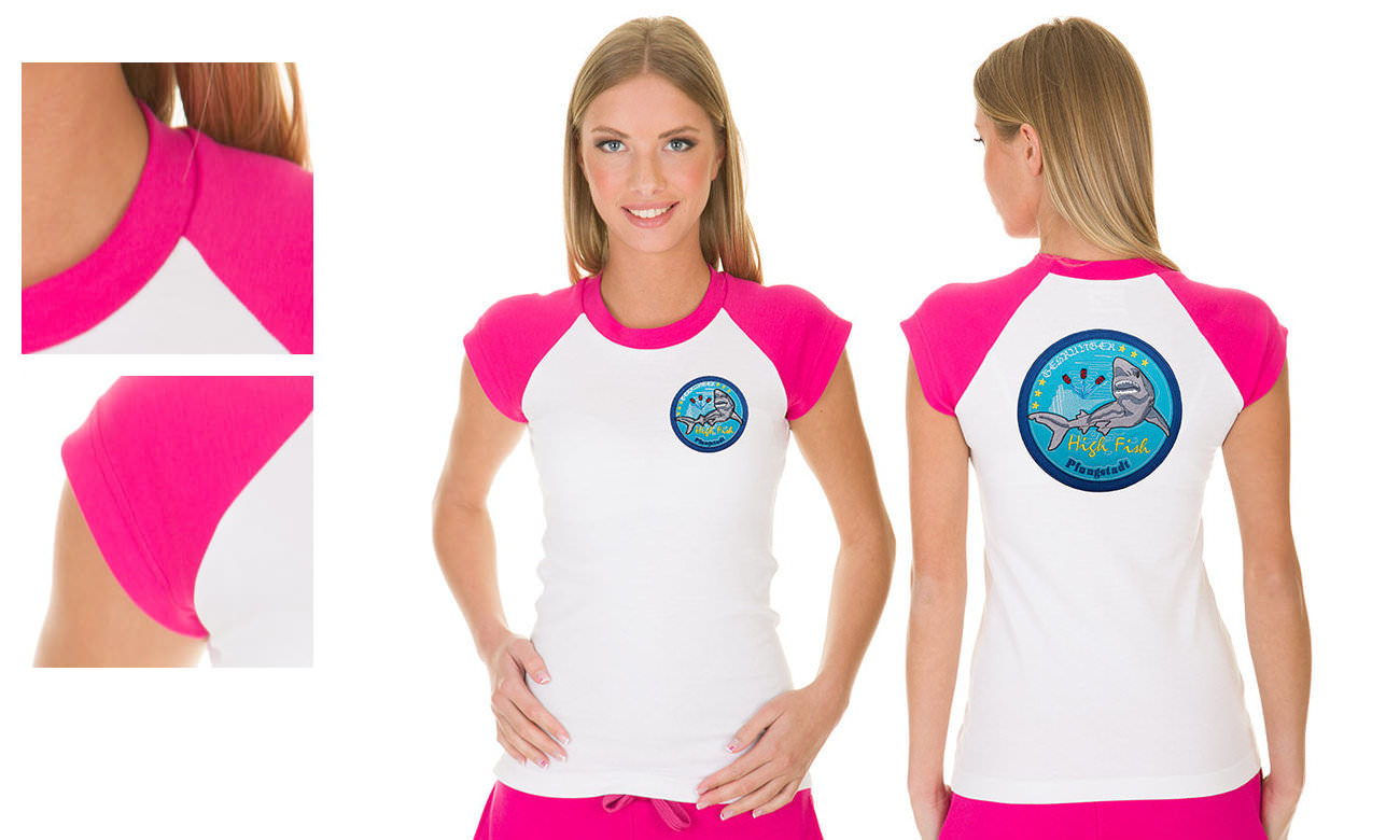 T-shirts raglan ST-110 Weiss-Pink Damen