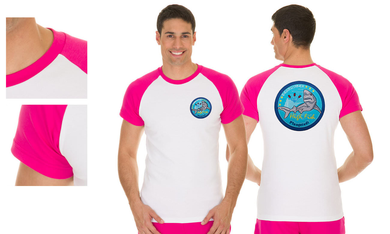 T-shirts raglan ST-110 Weiss-Pink Herren