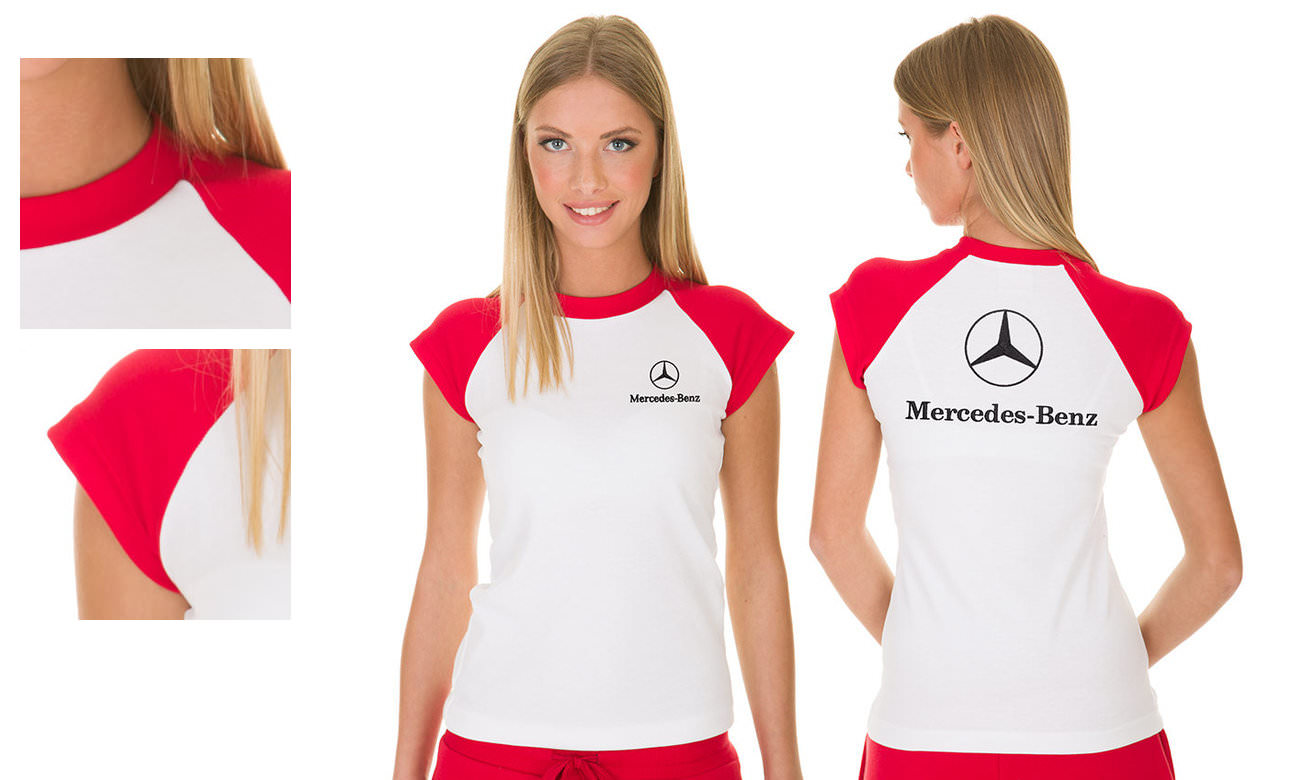 T-shirts raglan ST-110 Weiss-Rot Damen