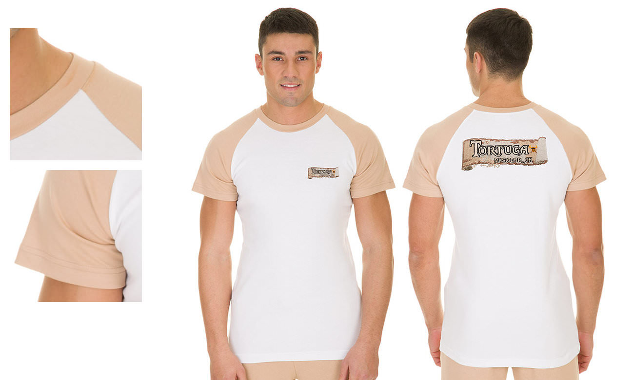 T-shirts raglan ST-110 Weiss-Sand Herren