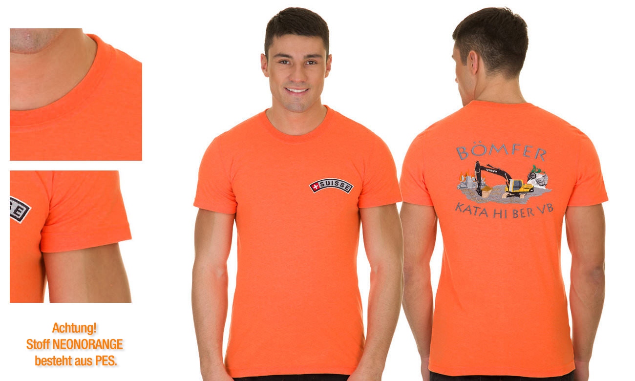 T-shirts standard ST-100 Neon Orange Herren