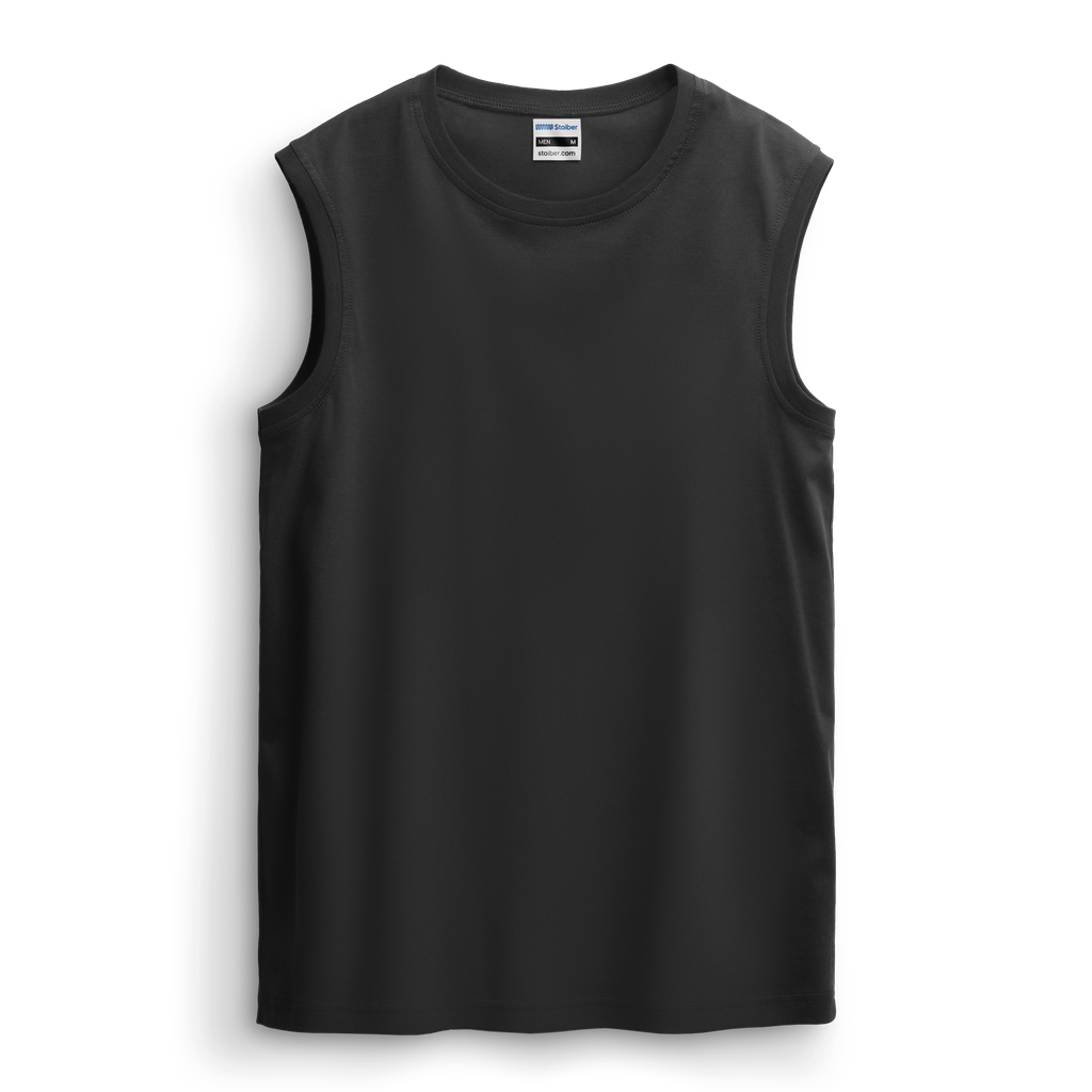 T-shirt sans manches en coton premium # ST-155