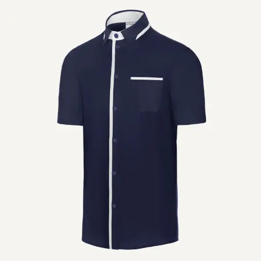 Chemise bicolore stretch MC # ST-526