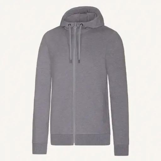 Sweat zippé à capuche chiné # ST-365
